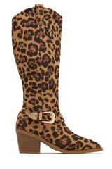 Zelia Western Cowgirl Boots - Leopard