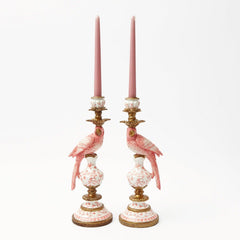 Pink Parrot Candle Holders (Pair)
