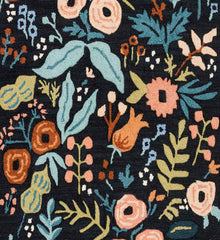 Les Fleurs Lourdes Wool-Hooked Rug - Black