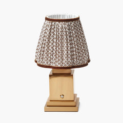 Square Rechargeable Lamp with Chocolate Lotus Shade (18cm)