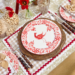 Putty Gingham & Red Rossina Placemats (Set of 4)