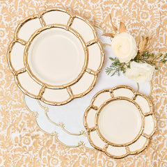 Gold Petal Bamboo Ceramic Starter Plate