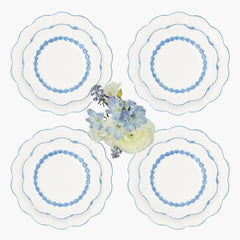 Blue Laurel Dinner & Starter Plates (Set of 8)