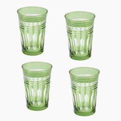 Green Sylvie Engraved Water Glass (Set of 4)