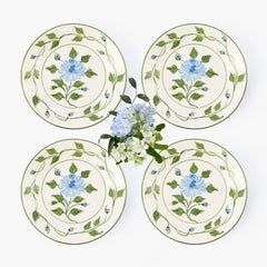 Blue Rose Bud Starter Plates (Set of 4)
