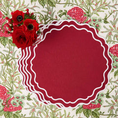 Berry Red Katherine Placemats (Set of 4)