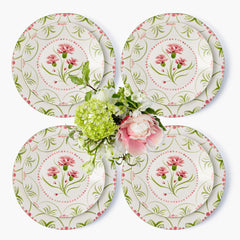 Pink & Green Santa Kristina Dinner & Starter Plates (Set of 8)
