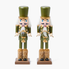 Green Fur Booted Nutcracker (Pair)