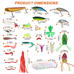 375-Piece Fishing Lure & Bait Kit with 2-Layer Tackle Box