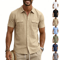 Men's Multi-Pocket Cargo Short-Sleeve Shirt