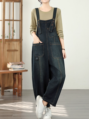 Chic and Relaxed Women's Wide-Leg Denim Overalls | Eva Trends