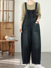 Chic and Relaxed Women's Wide-Leg Denim Overalls | Eva Trends
