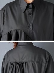 Day-to-Night Confidence Ruffle Blouse with Asymmetrical Cascade and Effortless Fit