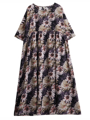Beauty Queen Women's Round Neck Smock Dress