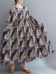 Beauty Queen Women's Round Neck Smock Dress