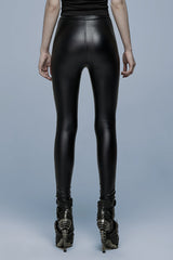 Black Hollow Rope Belt Decoration Lace-Up Mesh Women's Steampunk Leggings