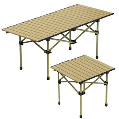 Roll-Up Folding Camping Table – Carbon Steel, Lightweight with Carry Bag