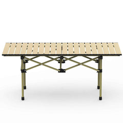 Roll-Up Folding Camping Table – Carbon Steel, Lightweight with Carry Bag