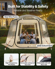 Clear Bubble Dome Tent | 11x10.2 FT Pop-Up Igloo for 8-10 People | 540° View