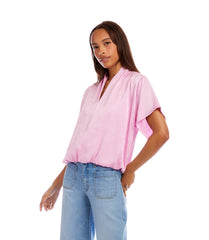 Petite Size Short Sleeve V-Neck Top