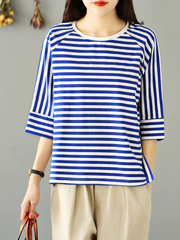 Women's  Trendy ideal for Casual Days Striped T-Shirt Top