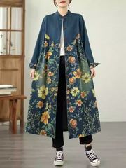 Women's Summer Patchwork Printed Casual Loose  Denim Coat
