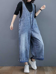 Denim Adjustable Strap Overalls - Comfy Everyday Fit | Eva Trends