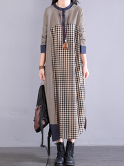 Casual Plaid Women's A-Line Midi Dress | Eva Trends