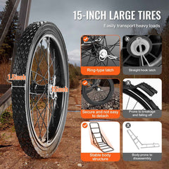 300 lb Folding Deer Cart with Solid Rubber Tires
