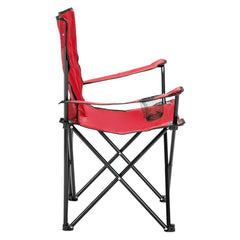 Foldable Camping Chair with Carry Bag – Red, Supports 230 lbs