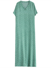The Lost Heart Women's Cotton V-neck Kaftan Dress