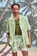 Palm Fronds Swim Trunks (Green)
