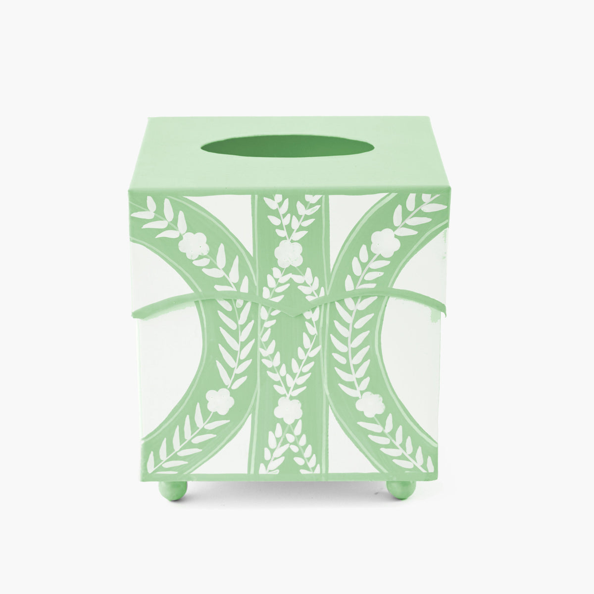 Green Floral Ikat Tissue Box