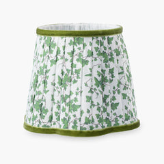 Small Square Rechargeable Lamp with Green Floral Shade (18cm)