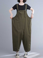 Plain Cotton Salopette Dress - Comfort & Style | Eva Trends