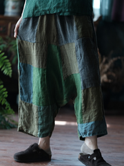 Women' s Summer Trendy Casual Retro Patchwork Loose Bottom