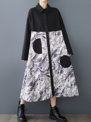 Chic Lapel Collar Women's A Line Dress | Eva Trends