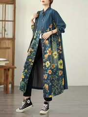 Women's Summer Patchwork Printed Casual Loose  Denim Coat