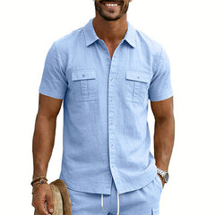 Men's Multi-Pocket Cargo Short-Sleeve Shirt