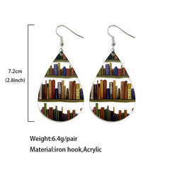 Classic Droplet Splice Bookcase Acrylic Earrings
