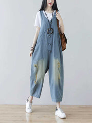 Blue Denim Overall Dungarees for Casual Comfort | Eva Trends