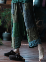 Women' s Summer Trendy Casual Retro Patchwork Loose Bottom