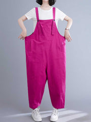 Plain Cotton Salopette Dress - Comfort & Style | Eva Trends