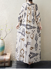 Women's  Summer Beautiful Ethnic Style Printed  Kaftan Dress