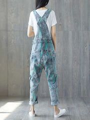 Relaxed Full-Length Denim Overall Dungaree