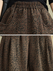 Women's Modern and Functional  Brown Wide Leg Pocket Style Bottom