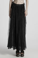 Black Buckle Split Women's Gothic Skirt