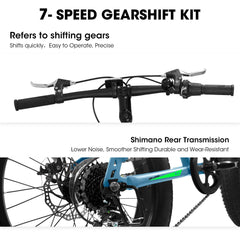 20" Fat Tire Mountain Bike | Full Shimano 7-Speed, Dual Disc Brakes & Front Suspension