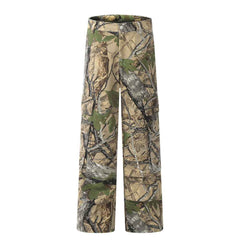 Men's Jungle Camouflage Cotton Cargo Pants – Straight-Leg Outdoor Trousers