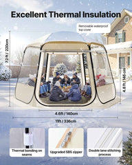 Clear Bubble Dome Tent | 11x10.2 FT Pop-Up Igloo for 8-10 People | 540° View